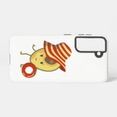 Avocado strandmeisje met zon-pet en zwemring samsung galaxy hoesje (Achterkant horizontaal)