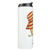 Avocado strandmeisje met zon-pet en zwemring thermosbeker (Gedraaid links)