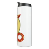 Avocado strandmeisje met zon-pet en zwemring thermosbeker (Geroteerd rechts)