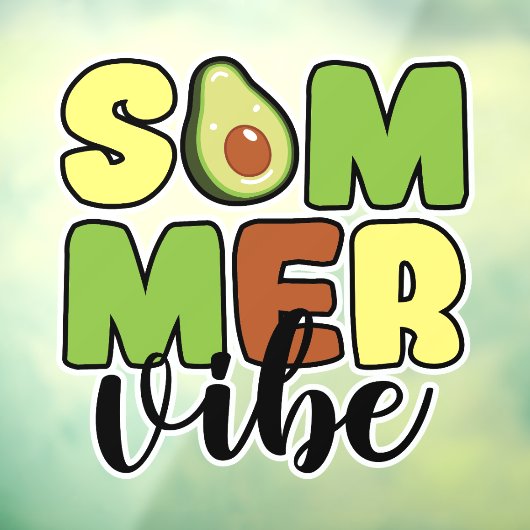 Avocado Summer Vibes Raamsticker (Vel 3)