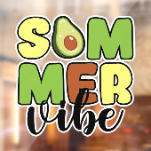 Avocado Summer Vibes Raamsticker (Vel 2)