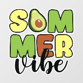 Avocado Summer Vibes Raamsticker (Vel)
