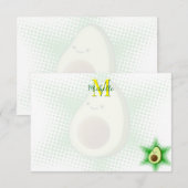 Avocado Superstar Aangepaste Monogram Notitiekaartje (Voorkant / Achterkant)