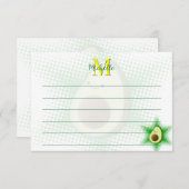 Avocado Superstar Custom Monogram Lined Notitiekaartje (Voorkant / Achterkant)