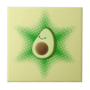 Avocado Superster Schattig Tegeltje