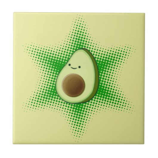 Avocado Superster Schattig Tegeltje (Voorkant)