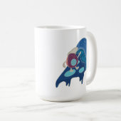 Avocado Surfing on a Slice of Pizza Night Version Koffiemok (Voorkant rechts)