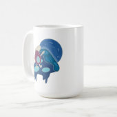 Avocado Surfing on a Slice of Pizza Night Version Koffiemok (Voorkant links)