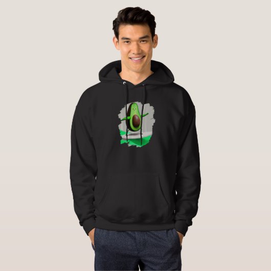 Avocado Surfing Surfer Riding Wave Ocean Cool Surf Hoodie (Voorkant volledig)