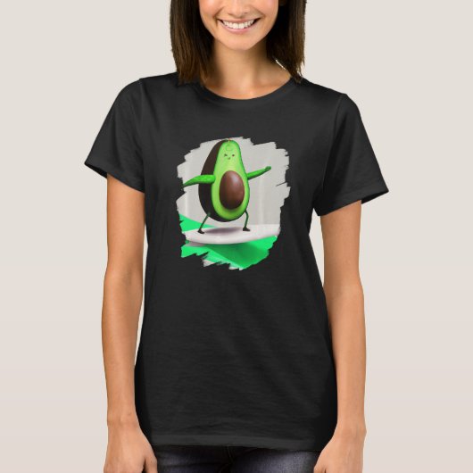 Avocado Surfing Surfer Riding Wave Ocean Cool Surf T-shirt (Voorkant)