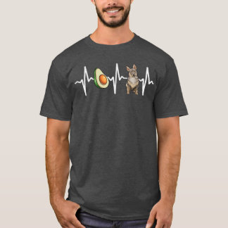 Avocado Swedish Vallhund Heartbeat Hondenliefhebbe T-shirt