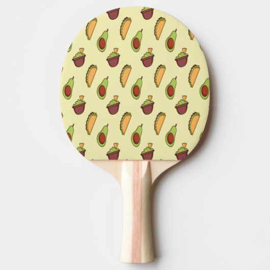 Avocado Taco Yellow Ping Pong Paddle Tafeltennisbatje (Voorkant)
