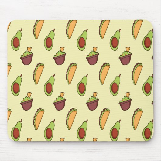 Avocado Taco Yellow Square Muismat (Voorkant)