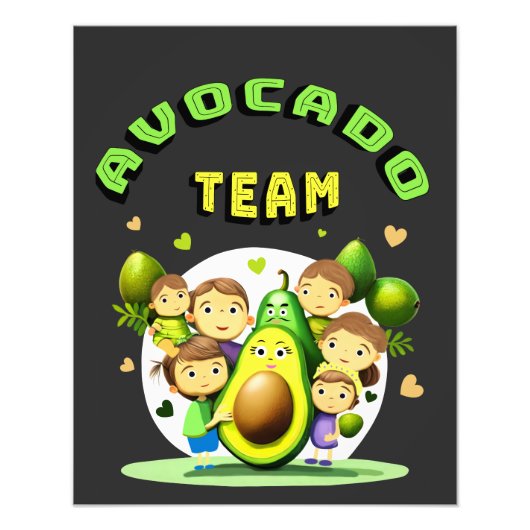 Avocado team foto afdruk (Voorkant)