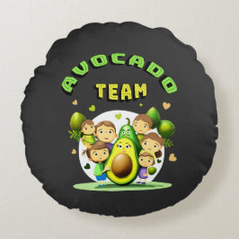 Avocado team rond kussen