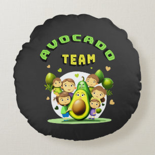 Avocado team rond kussen