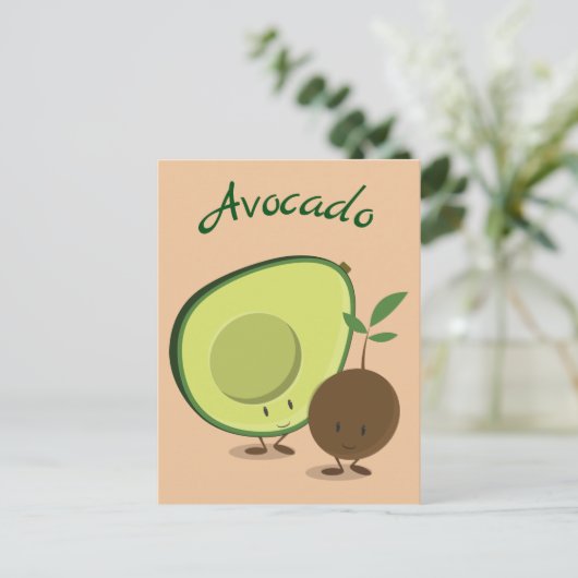 Avocado-tekens | BRIEFKAART (Staand voorkant)