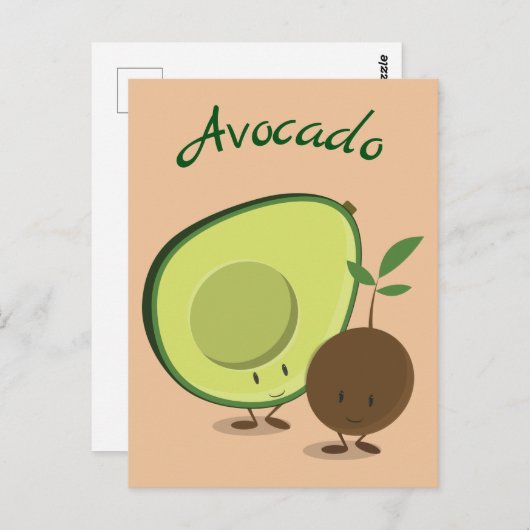 Avocado-tekens | BRIEFKAART (Voorkant / Achterkant)