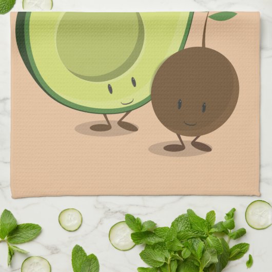 Avocado-tekens | Keukenhanddoek (Gevouwen)