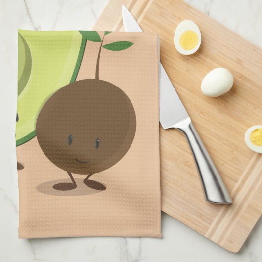 Avocado-tekens | Keukenhanddoek (Quarter Fold)