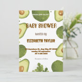 Avocado Thema Baby Shower Uitnodiging  (Staand voorkant)