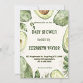 Avocado Thema Baby Shower Uitnodiging (Voorkant)
