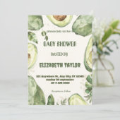 Avocado Thema Baby Shower Uitnodiging (Staand voorkant)