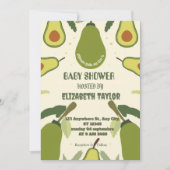 Avocado-thema babyshower uitnodiging  (Voorkant)