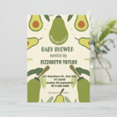 Avocado-thema babyshower uitnodiging  (Staand voorkant)