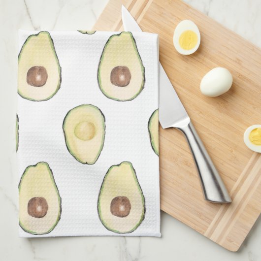 Avocado thema keukenhanddoek (Quarter Fold)