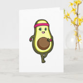 Avocado tijdens joggen met hoofdband kaart (Gele Bloem)