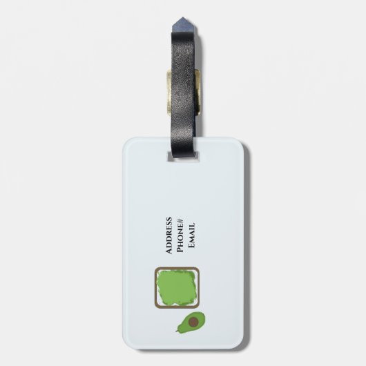 Avocado Toast Bagagelabel (Achterkant verticaal)