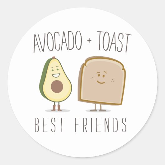Avocado + Toast Beste Vrienden Sticker (Voorkant)