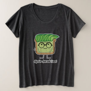 Avocado Toast Hipster-brillen Grote Maat T-shirt