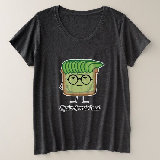 Avocado Toast Hipster-brillen Grote Maat T-shirt (Design voorkant)