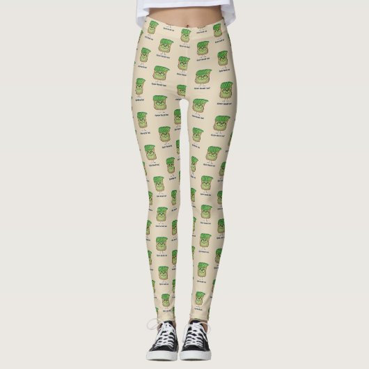 Avocado Toast Hipster-brillen Leggings (Voorkant)