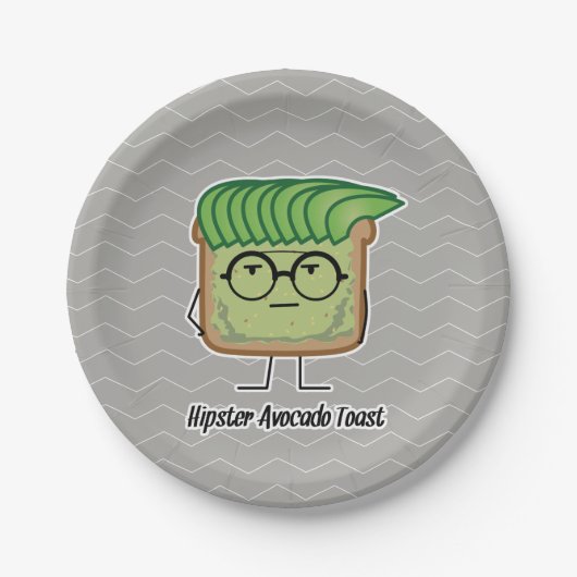 Avocado Toast Hipster-brillen Papieren Bordje (Voorkant)