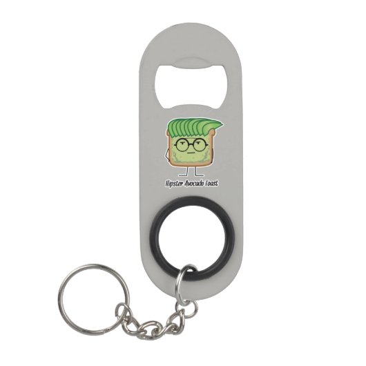 Avocado Toast Hipster-brillen Sleutelhanger Flessenopener (Voorkant)