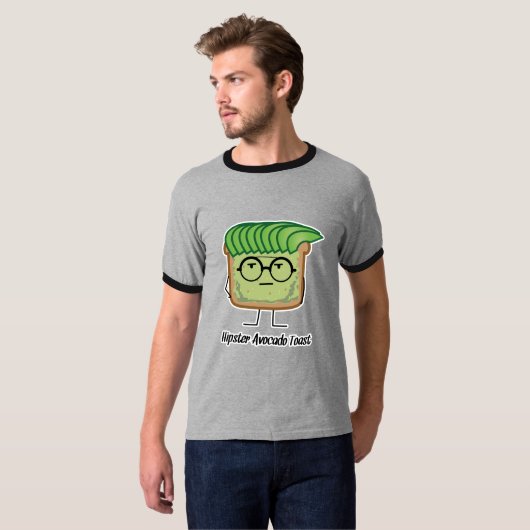 Avocado Toast Hipster-brillen T-shirt (Voorkant volledig)