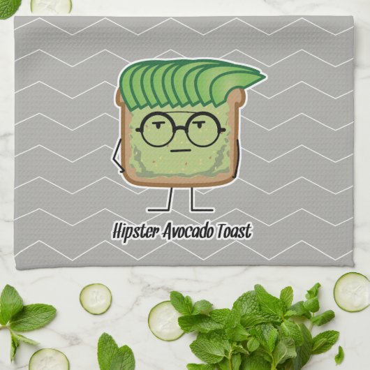 Avocado Toast Hipster-brillen Theedoek (Gevouwen)