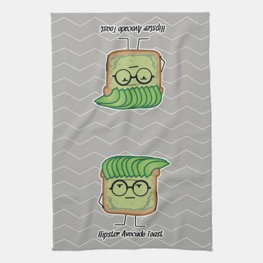 Avocado Toast Hipster-brillen Theedoek (Verticaal)