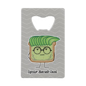 Avocado Toast Hipster-glaashaar Creditkaart Flessenopener (Voorkant)
