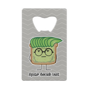 Avocado Toast Hipster-glaashaar Creditkaart Flessenopener