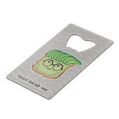 Avocado Toast Hipster-glaashaar Creditkaart Flessenopener (Voorkant Gekanteld)
