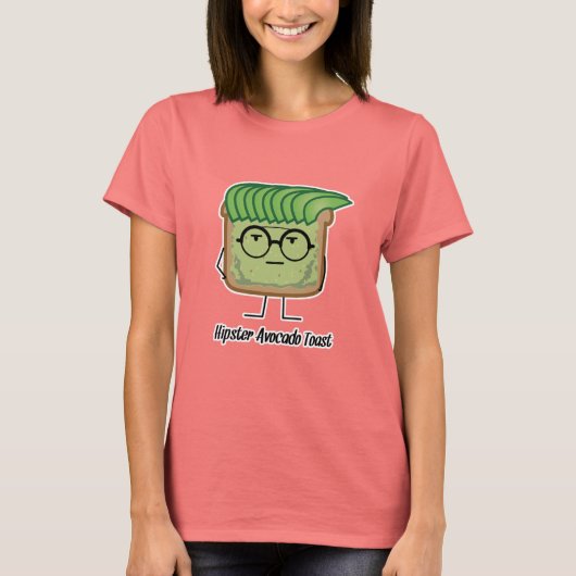 Avocado Toast Hipster-glaashaar T-shirt (Voorkant)
