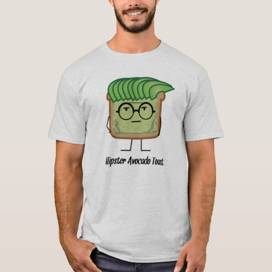 Avocado Toast Hipster-glaashaar T-shirt (Voorkant)