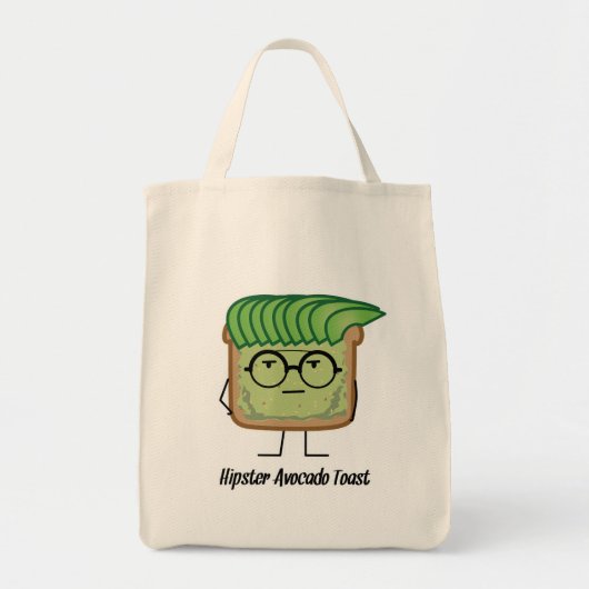 Avocado Toast Hipster-glaashaar Tote Bag (Voorkant)