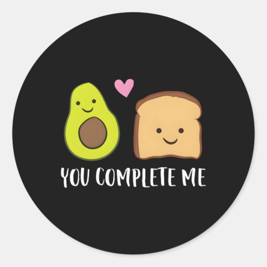 Avocado Toast Je Voltooit Me Day Avocado Toast Ronde Sticker (Voorkant)