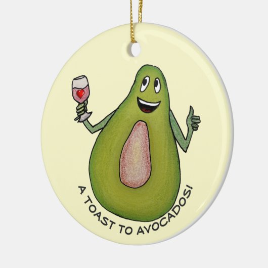 Avocado Toast Keramisch Ornament (Links)
