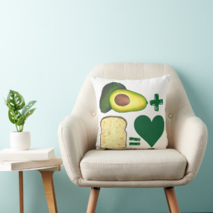 Avocado + Toast = Love Foodie for Pair Heart Kussen